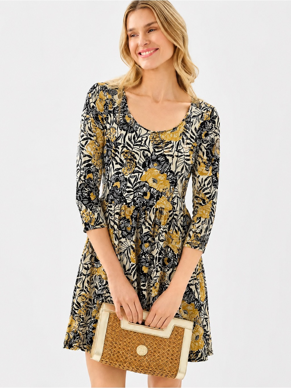 Lilly Pulitzer Geanna Long Sleeve A Line Swing Mini Dress